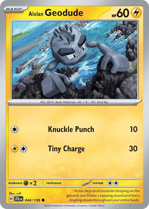 Pokemon Alolan Geodude 044/159 SV09: Journey Together Normal - Eterna Cards