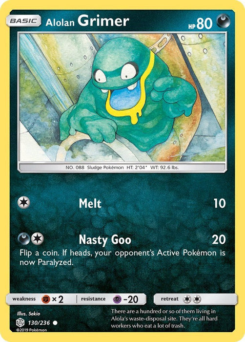 Pokemon Alolan Grimer 130/236 SM - Cosmic Eclipse Normal - Eterna Cards