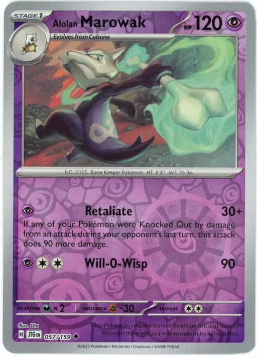 Pokemon Alolan Marowak 057/159 SV09: Journey Together Reverse Holo - Eterna Cards