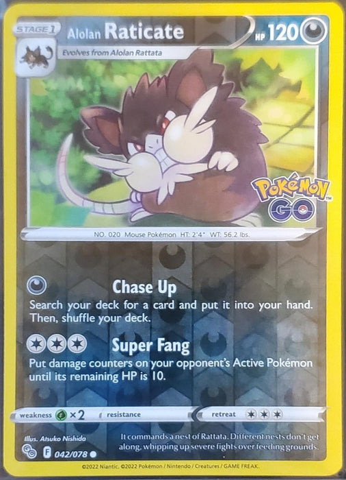 Pokemon Alolan Raticate 042/078 Pokemon GO Normal - Eterna Cards