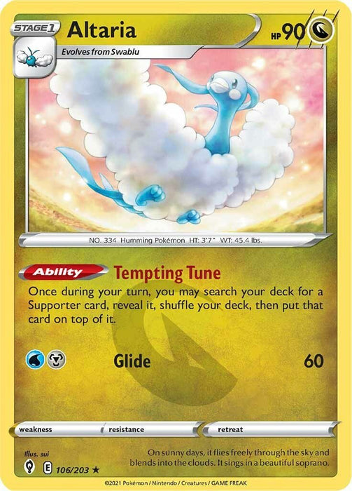Pokemon Altaria 106/203 SWSH07: Evolving Skies Normal - EternaCards