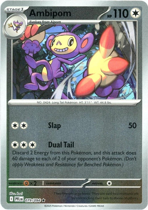 Pokemon Ambipom - 079/094 ME02: Phantasmal Flames Holo - Eterna Cards