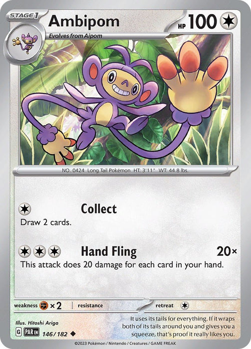 Pokemon Ambipom 146/182 SV04: Paradox Rift Normal - EternaCards