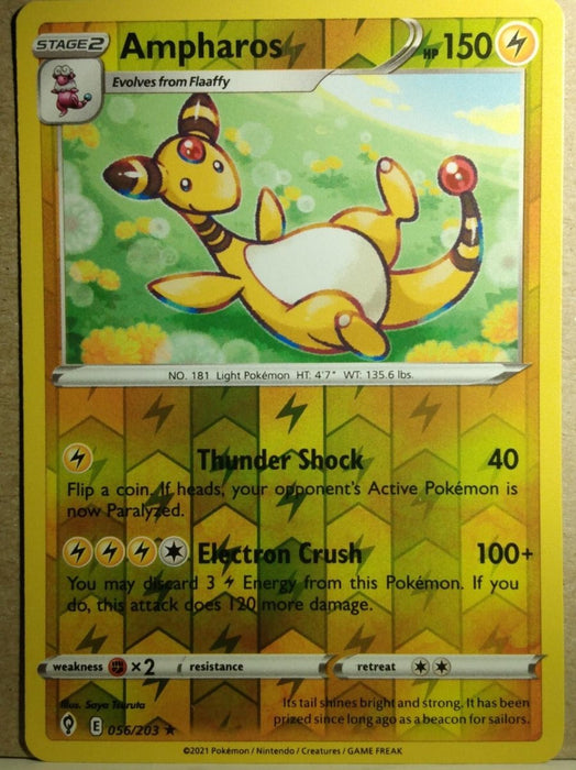 Pokemon Ampharos 056/203 SWSH07: Evolving Skies Normal - Eterna Cards