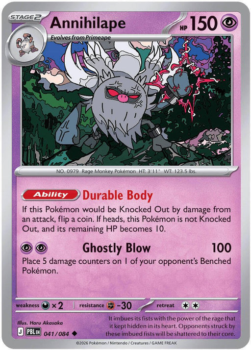 Pokemon Annihilape 041/084 ME05: Pitch Black Reverse Holo - Eterna Cards