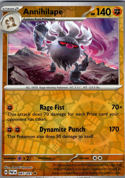 Pokemon Annihilape - 047/091 SV: Paldean Fates Holo - Eterna Cards