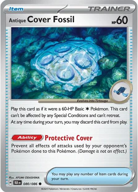 Pokemon Antique Cover Fossil 080/086 SV: Black Bolt Reverse Holo - Eterna Cards