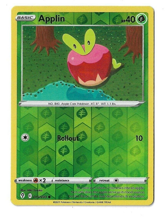 Pokemon Applin 017/203 SWSH07: Evolving Skies Normal - Eterna Cards