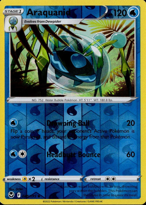 Pokemon Araquanid 048/195 SWSH12: Silver Tempest Normal - Eterna Cards