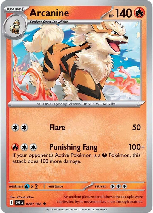 Pokemon Arcanine 028/182 SV10: Destined Rivals Reverse Holo - EternaCards