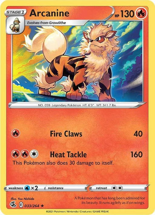 Pokemon Arcanine 033/264 SWSH08: Fusion Strike Normal - Eterna Cards