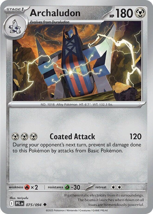 Pokemon Archaludon 075/094 ME02: Phantasmal Flames Reverse Holo - EternaCards