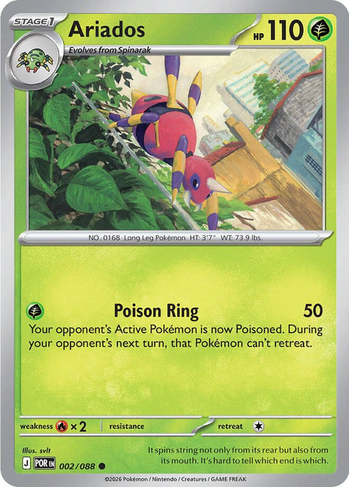 Pokemon Ariados 002/088 ME03: Perfect Order Reverse Holo - EternaCards