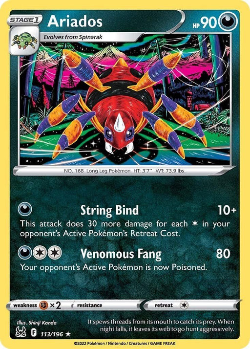 Pokemon Ariados 113/196 SWSH11: Lost Origin Normal - Eterna Cards
