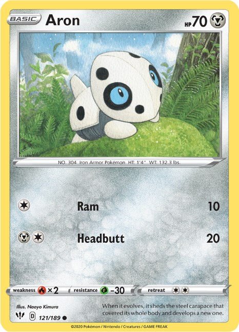 Pokemon Aron 121/189 SWSH03: Darkness Ablaze Reverse Holo - EternaCards