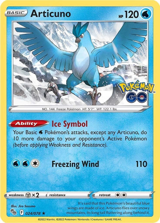 Pokemon Articuno 024/078 Pokemon GO Reverse Holo - EternaCards