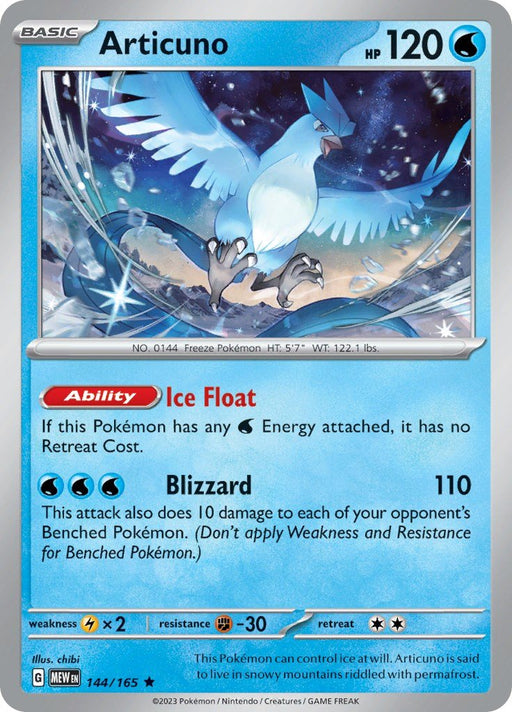 Pokemon Articuno 144/165 SV: Scarlet & Violet 151 Holo - EternaCards
