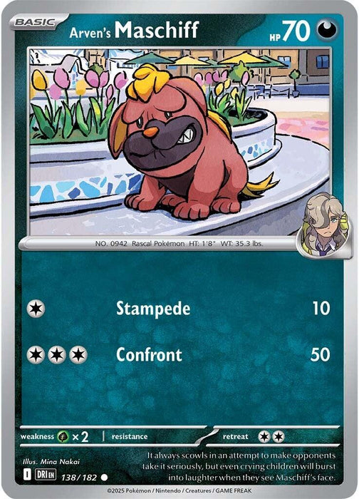 Pokemon Arven's Maschiff 138/182 SV10: Destined Rivals Normal - EternaCards