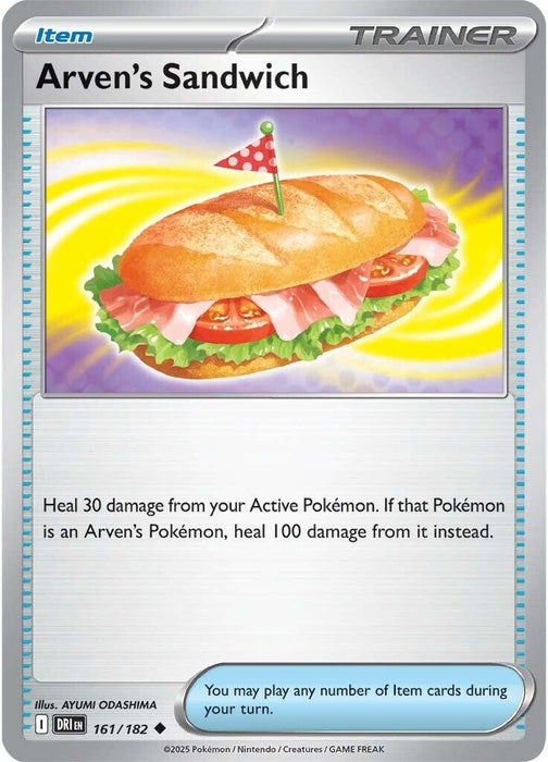 Pokemon Arven's Sandwich 161/182 SV10: Destined Rivals Reverse Holo - EternaCards