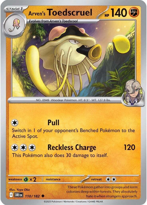 Pokemon Arven's Toedscruel 110/182 SV10: Destined Rivals Reverse Holo - EternaCards