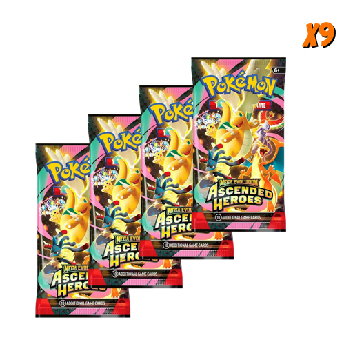 Pokemon Ascended Heroes Booster Pack Bundle (9 Packs) . - Eterna Cards