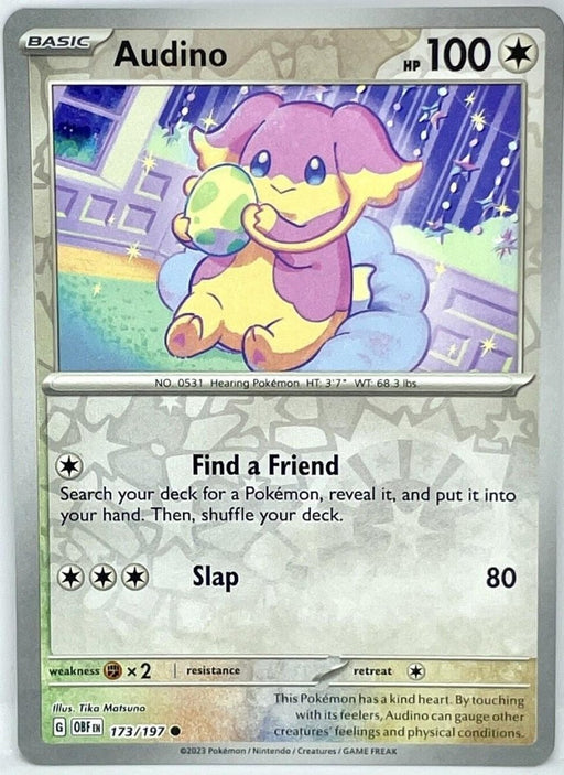 Pokemon Audino 173/197 SV03: Obsidian Flames Normal - Eterna Cards