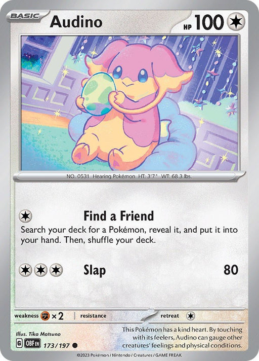 Pokemon Audino 173/197 SV03: Obsidian Flames Reverse Holo - EternaCards