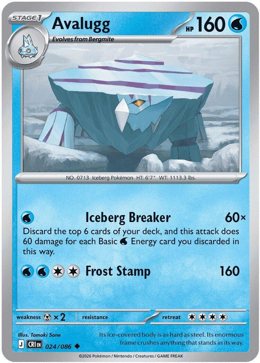 Pokemon Avalugg 024/086 ME04: Chaos Rising Reverse Holo - EternaCards