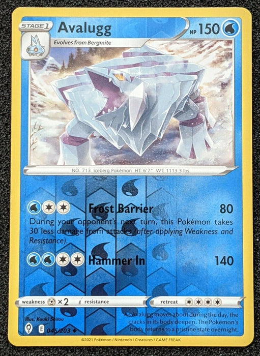 Pokemon Avalugg 045/203 SWSH07: Evolving Skies Normal - Eterna Cards