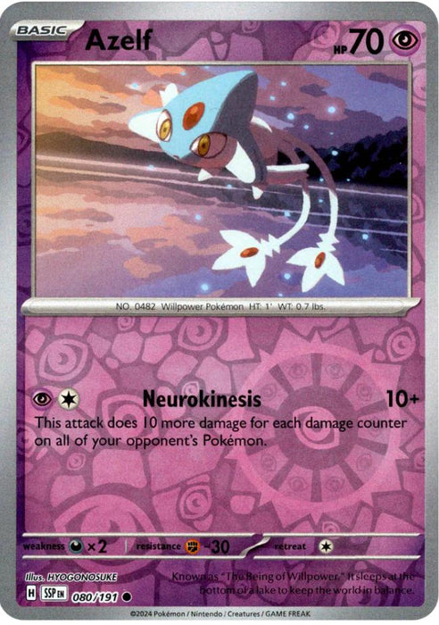 Pokemon Azelf 080/191 SV08: Surging Sparks Normal - Eterna Cards