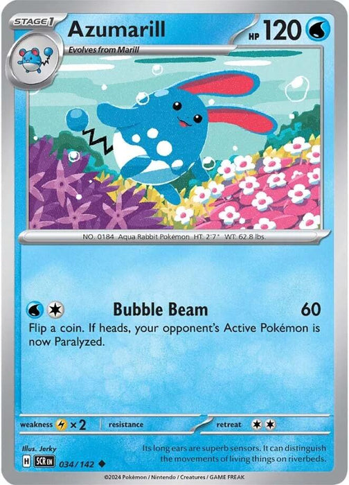 Pokemon Azumarill 034/142 SV07: Stellar Crown Reverse Holo - EternaCards