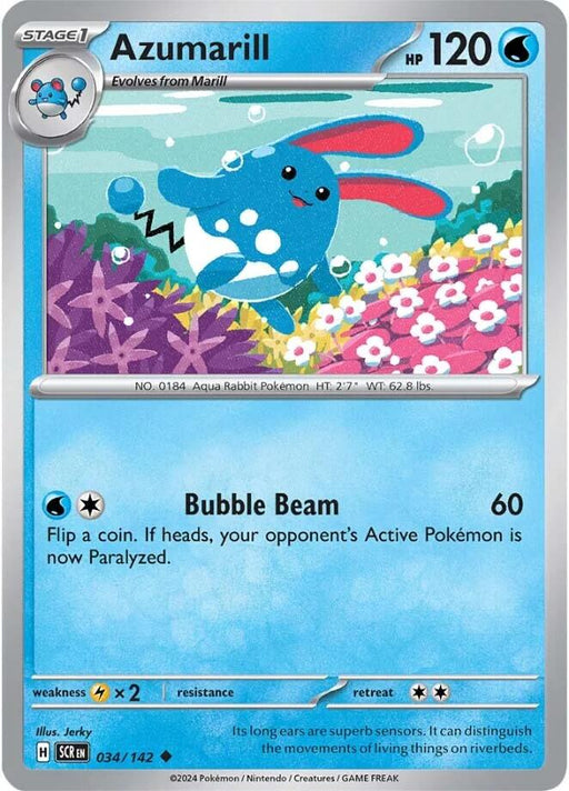 Pokemon Azumarill 034/142 SV07: Stellar Crown Reverse Holo - EternaCards