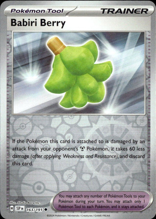 Pokemon Babiri Berry 163/191 SV08: Surging Sparks Reverse Holo - Eterna Cards