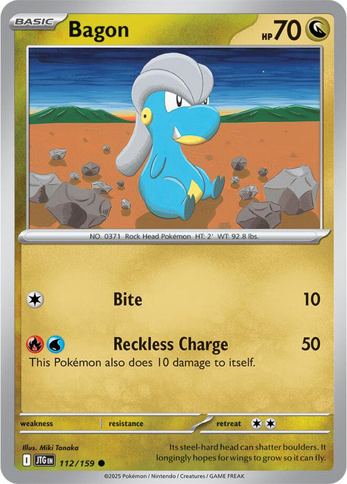 Pokemon Bagon 112/159 SV09: Journey Together Normal - Eterna Cards