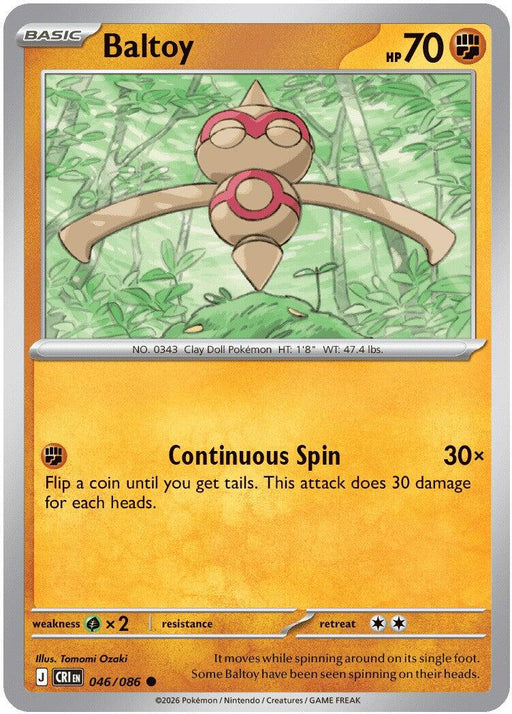 Pokemon Baltoy 046/086 ME04: Chaos Rising Normal - Eterna Cards