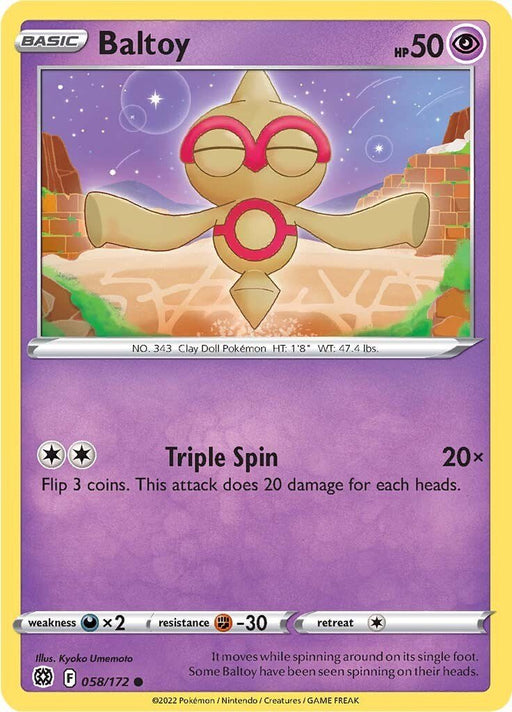 Pokemon Baltoy 058/172 SWSH09: Brilliant Stars Normal - EternaCards
