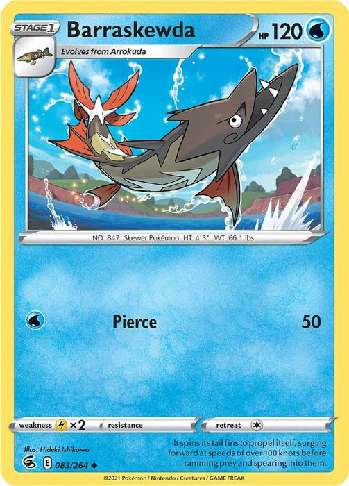 Pokemon Barraskewda 083/264 SWSH08: Fusion Strike Reverse Holo - EternaCards