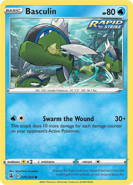 Pokemon Basculin 070/264 SWSH08: Fusion Strike Reverse Holo - EternaCards