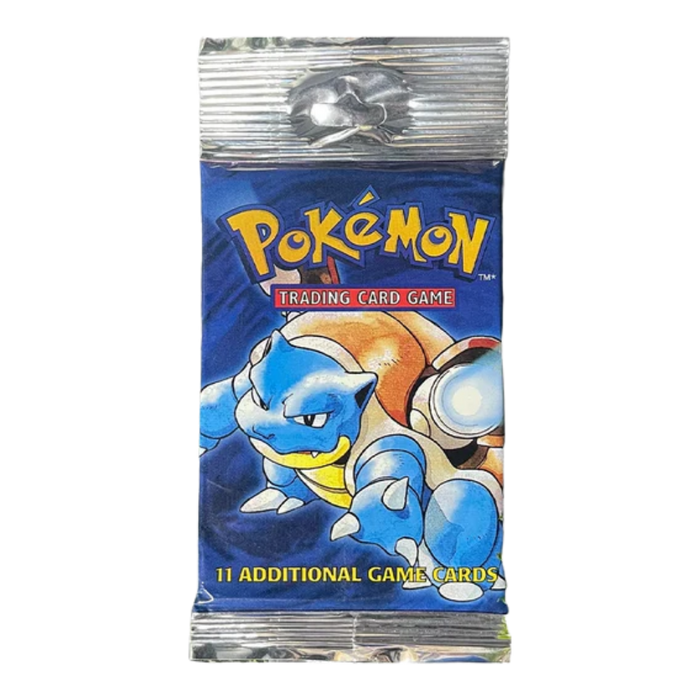 Pokemon Base Set Long Crimp Booster Pack (Unweighed) (Blastoise Artwork)﹒ - EternaCards
