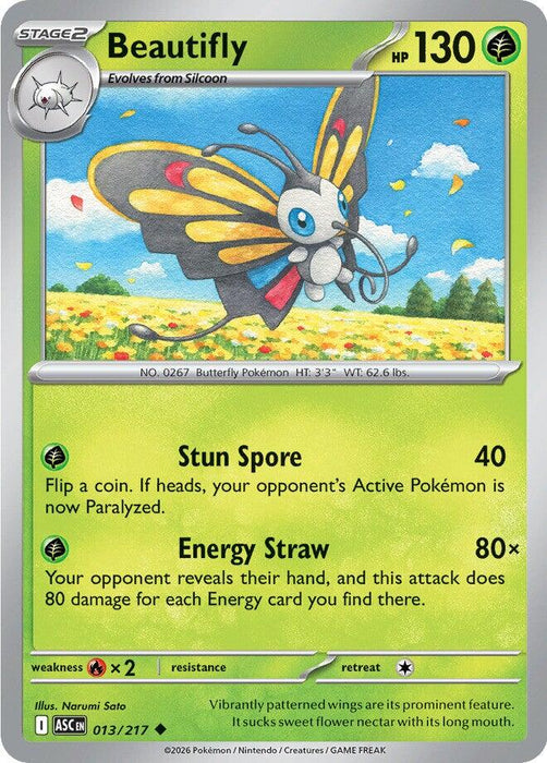 Pokemon Beautifly - 013/217 ME: Ascended Heroes Normal - EternaCards