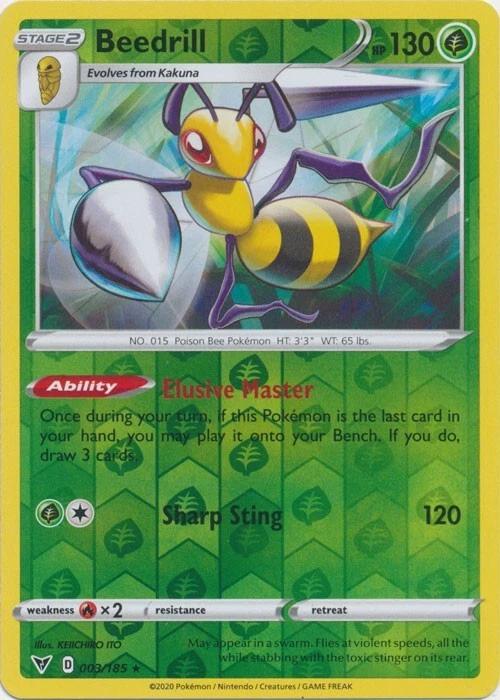 Pokemon Beedrill 003/185 SWSH04: Vivid Voltage Normal - Eterna Cards