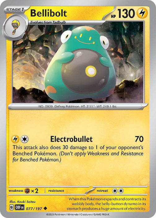Pokemon Bellibolt - 077/197 SV03: Obsidian Flames Normal - Eterna Cards