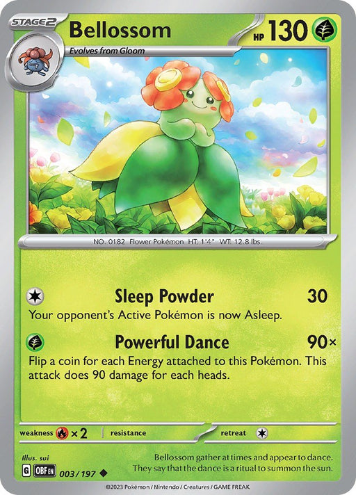 Pokemon Bellossom 003/197 SV03: Obsidian Flames Reverse Holo - EternaCards
