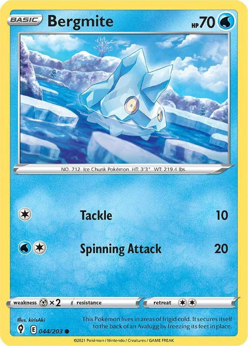Pokemon Bergmite 044/203 SWSH07: Evolving Skies Reverse Holo - EternaCards