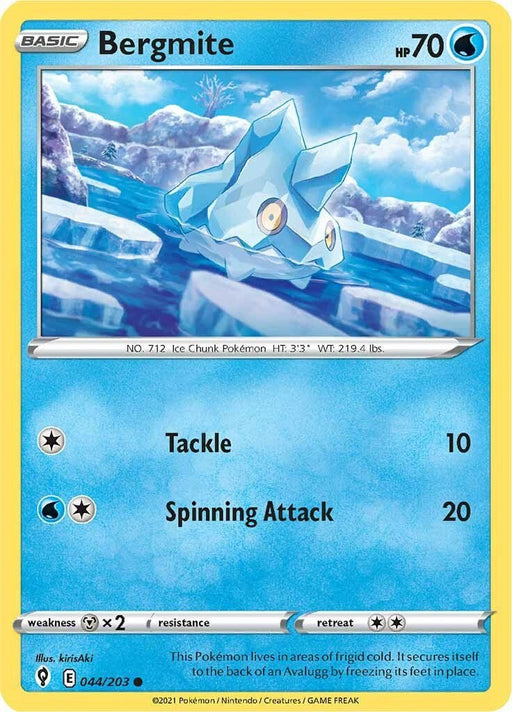 Pokemon Bergmite 044/203 SWSH07: Evolving Skies Reverse Holo - EternaCards
