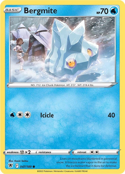 Pokemon Bergmite 047/189 SWSH10: Astral Radiance Reverse Holo - EternaCards