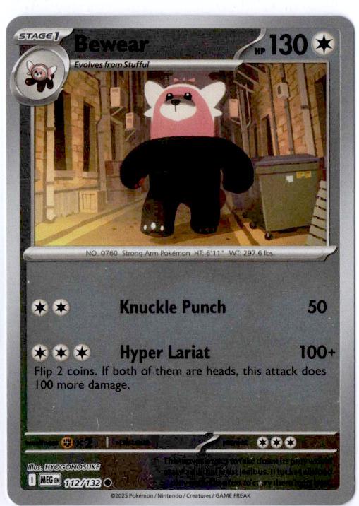 Pokemon Bewear 112/132 ME01: Mega Evolution Normal - Eterna Cards