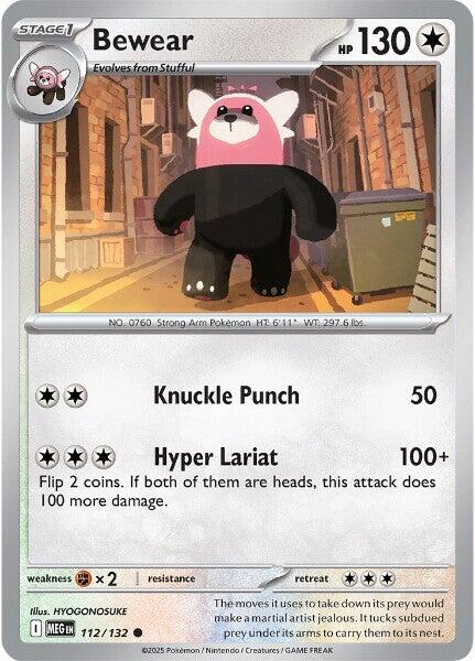 Pokemon Bewear 112/132 ME01: Mega Evolution Reverse Holo - EternaCards