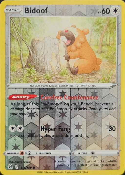 Pokemon Bidoof 111/159 SWSH: Crown Zenith Normal - Eterna Cards