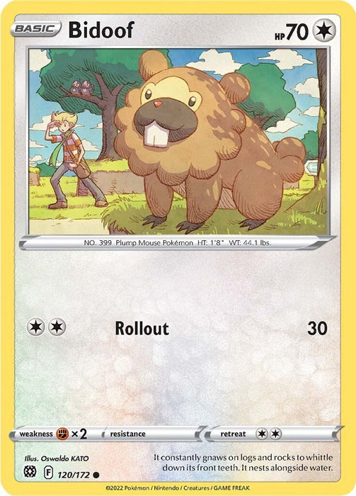 Pokemon Bidoof 120/172 SWSH09: Brilliant Stars Normal - EternaCards